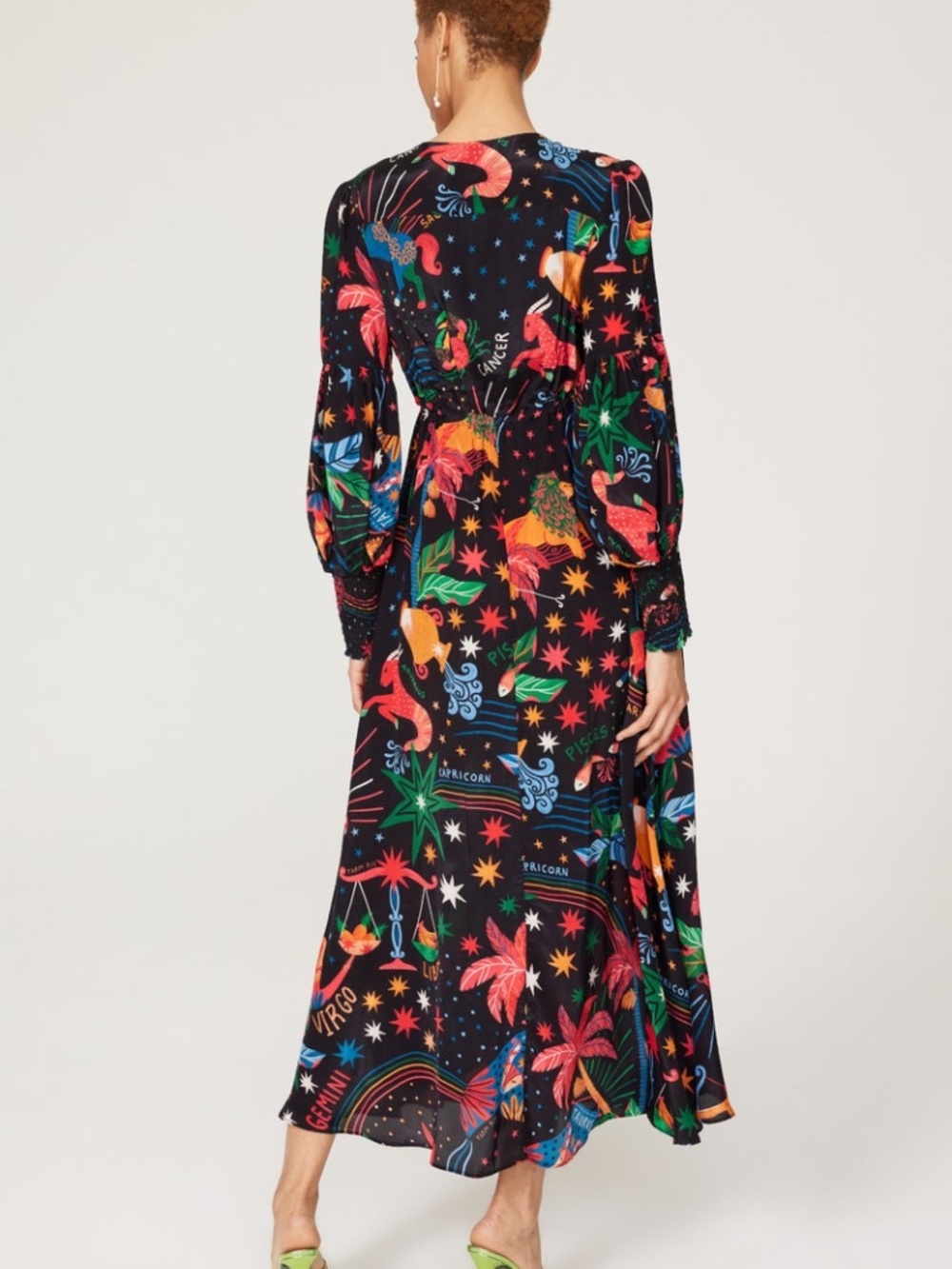 FARM Rio  Zodiac Maxi Dress with plunge neckline & drawstring waist - Picture 9 of 11